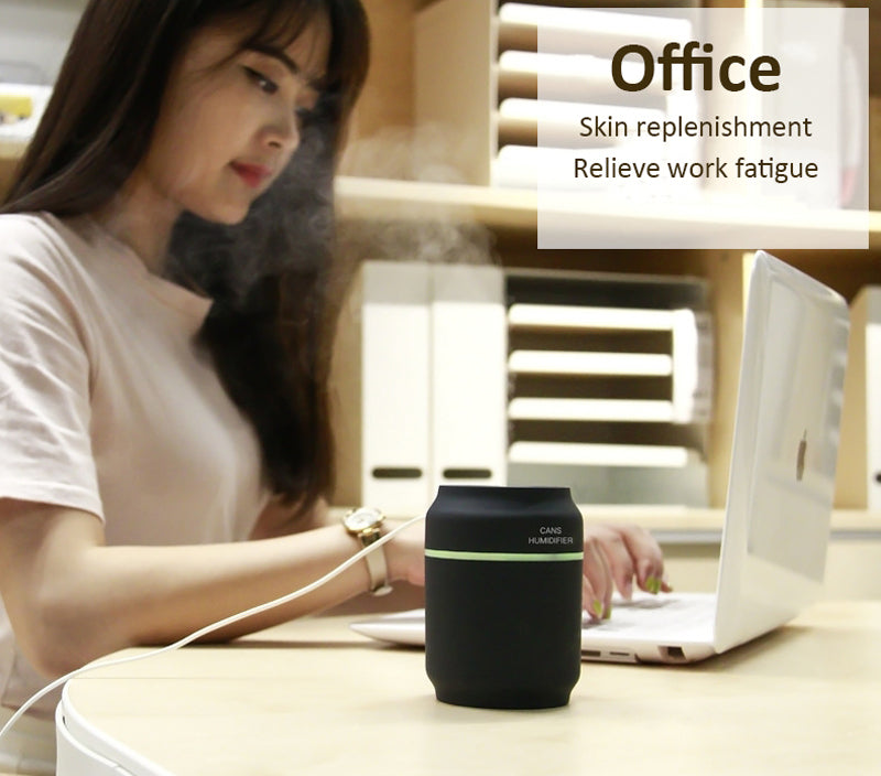 Mini Can-Shaped Humidifier Portable USB Mist Diffuser