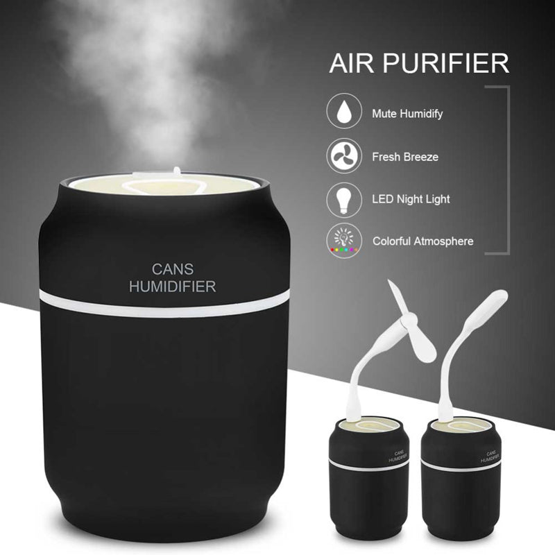 Mini Can-Shaped Humidifier Portable USB Mist Diffuser